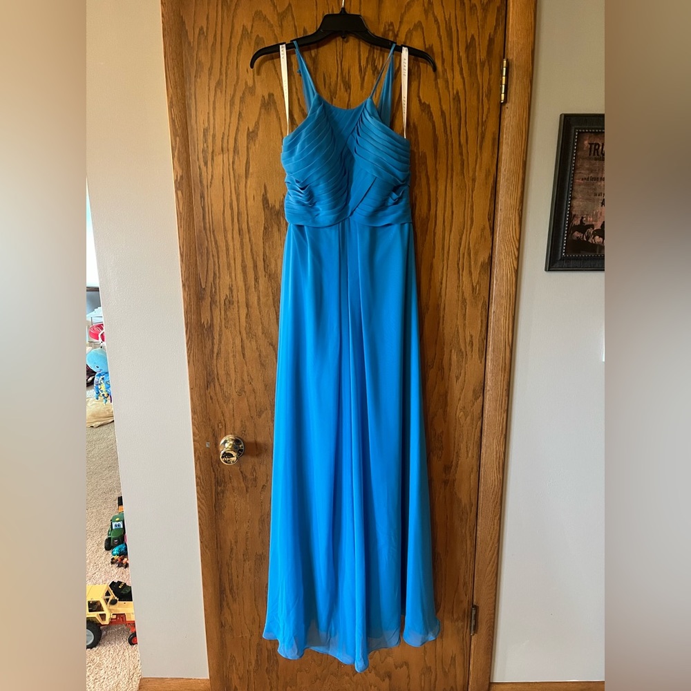 Azazie Ocean Blue bridesmaid dress